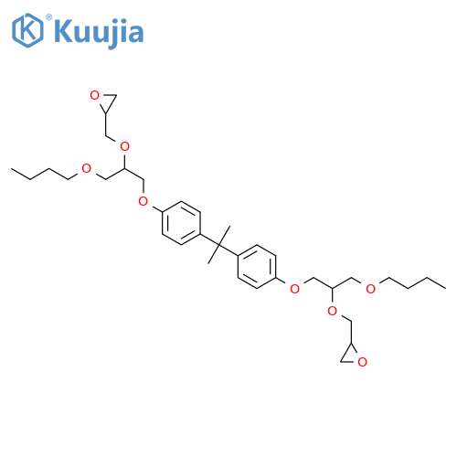 Oxirane,2,2'-[(1-methylethylidene)bis[4,1-phenyleneoxy[1-(butoxymethyl)-2,1-ethanediyl]oxymethylene]]bis- structure
