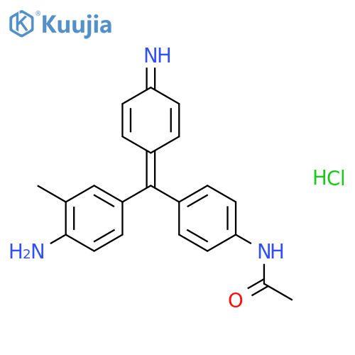 N-[4-[(4-amino-3-methyl-phenyl)-(4-iminocyclohexa-2,5-dien-1-ylidene)methyl]phenyl]acetamide hydrochloride structure