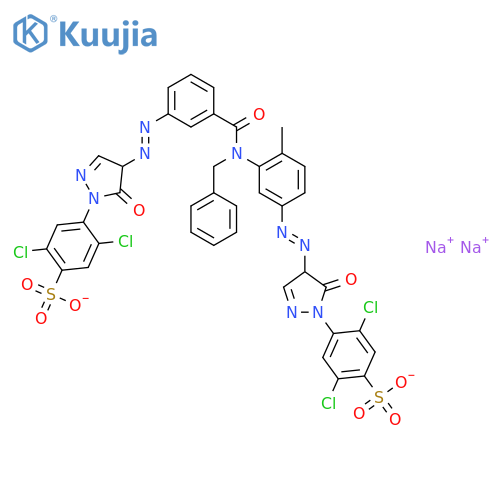 Benzenesulfonic acid,2,5-dichloro-4-[4-[2-[3-[[3-[2-[1-(2,5-dichloro-4-sulfophenyl)-4,5-dihydro-5-oxo-1H-pyrazol-4-yl]diazenyl]benzoyl](phenylmethyl)amino]-4-methylphenyl]diazenyl]-4,5-dihydro-5-oxo-1H-pyrazol-1-yl]-,sodium salt (1:2) structure