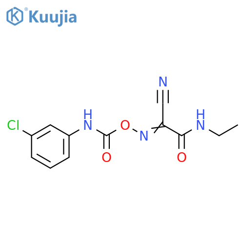 Acetamide,2-[[[[(3-chlorophenyl)amino]carbonyl]oxy]imino]-2-cyano-N-ethyl- structure