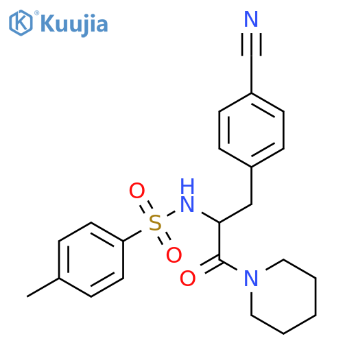 Piperidine,1-[3-(4-cyanophenyl)-2-[[(4-methylphenyl)sulfonyl]amino]-1-oxopropyl]- structure