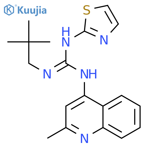2-(2,2-dimethylpropyl)-1-(2-methylquinolin-4-yl)-3-(1,3-thiazol-2-yl)guanidine structure