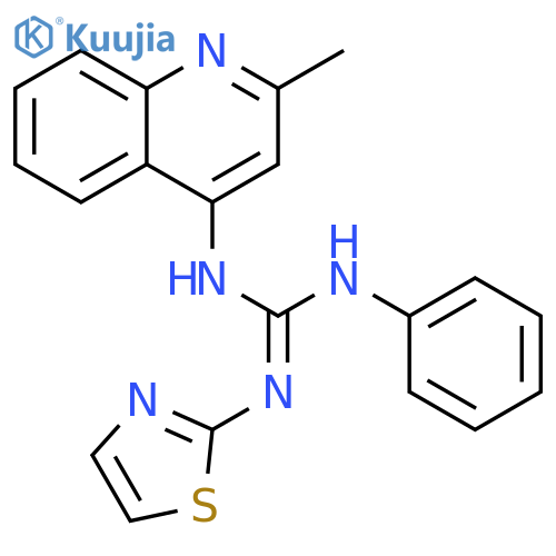 1-(2-methylquinolin-4-yl)-3-phenyl-2-(1,3-thiazol-2-yl)guanidine structure