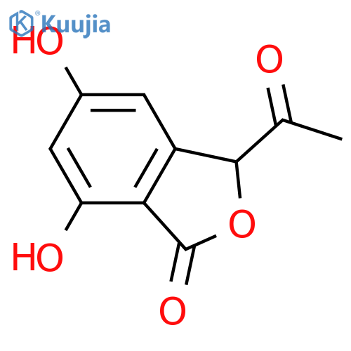 3-Acetyl-5,7-dihydroxy-1(3H)-isobenzofuranone; (±)-form structure