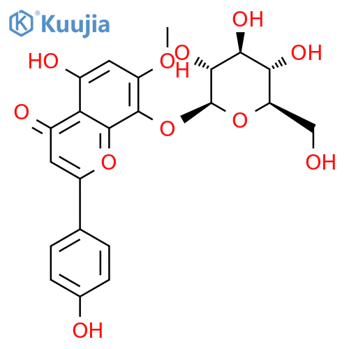 5,8,4'-Trihydroxy-7-Methoxyflavone 8-O-glucoside structure