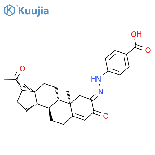 Benzoic acid, 4-[(3,20-dioxopregn-4-en-2-ylidene)hydrazino]- structure