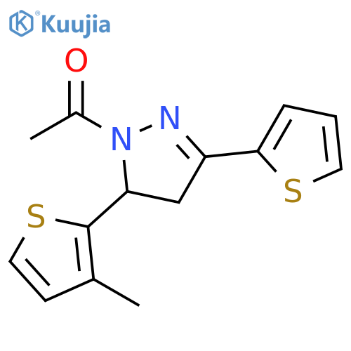 1-5-(3-methylthiophen-2-yl)-3-(thiophen-2-yl)-4,5-dihydro-1H-pyrazol-1-ylethan-1-one structure