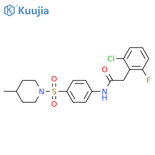 <br>2-(2-chloro-6-fluorophenyl)-N-{4-[(4-methyl-1-piperidinyl)sulfonyl]phenyl}a cetamide structure