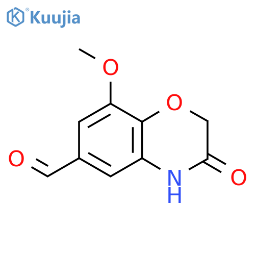 8-Methoxy-3-oxo-3,4-dihydro-2h-1,4-benzoxazine-6-carbaldehyde structure