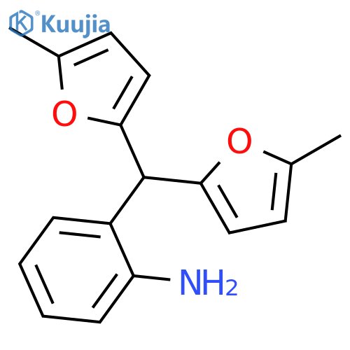 Benzenamine, 2-[bis(5-methyl-2-furanyl)methyl]- structure