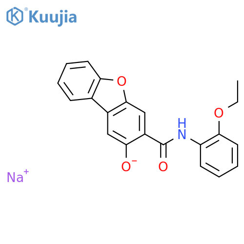 3-Dibenzofurancarboxamide, N-(2-ethoxyphenyl)-2-hydroxy-, monosodium salt structure