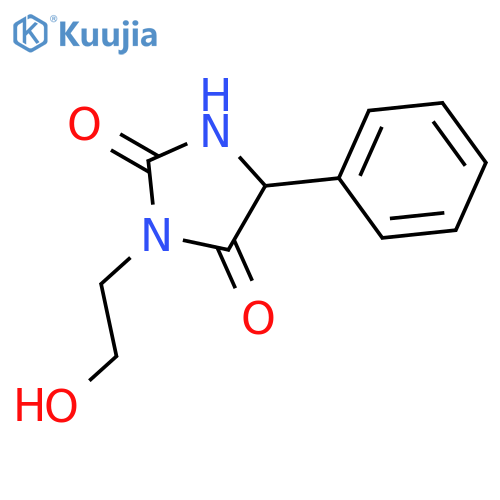 3-(2-hydroxyethyl)-5-phenylimidazolidine-2,4-dione structure