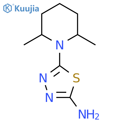 5-(2,6-Dimethylpiperidin-1-yl)-1,3,4-thiadiazol-2-amine structure