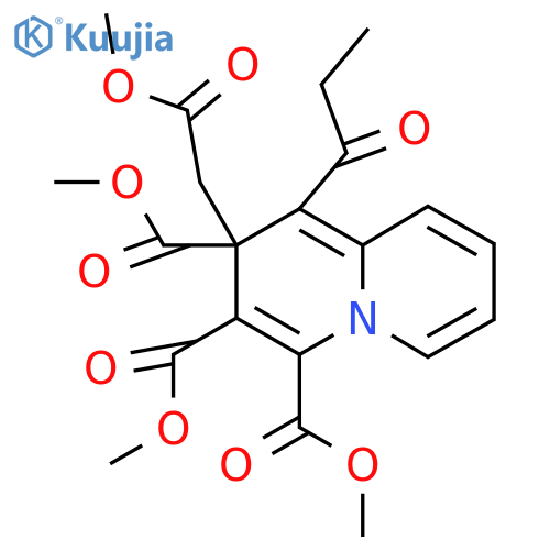 Trimethyl 2-(2-methoxy-2-oxoethyl)-1-propanoylquinolizine-2,3,4-tricarboxylate structure