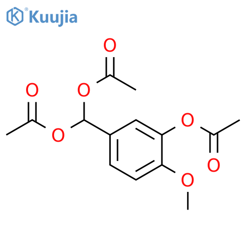 [3-(acetyloxy)-4-methoxyphenyl]methanediyl diacetate structure