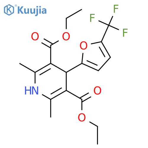 diethyl 2,6-dimethyl-4-[5-(trifluoromethyl)furan-2-yl]-1,4-dihydropyridine-3,5-dicarboxylate structure