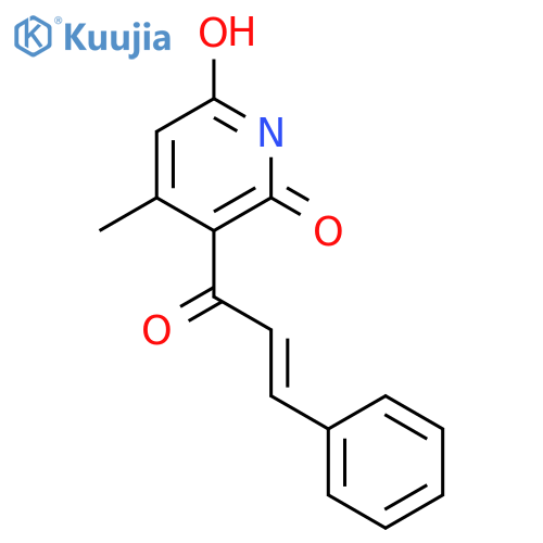 6-hydroxy-4-methyl-5-[(E)-3-phenylprop-2-enoyl]-1H-pyridin-2-one structure