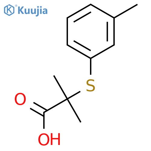 propionic acid, 2-methyl-2-(m-tolylthio)- structure