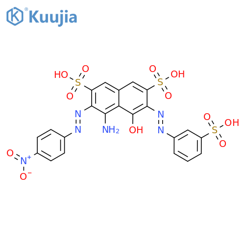 4-Amino-5-hydroxy-3-[(4-nitrophenyl)diazenyl]-6-[(3-sulfophenyl)diazenyl]naphthalene-2,7-disulfonic acid structure