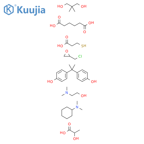 Hexanedioicacid,polymerwith(chloromethyl)oxirane,2,2-dimethyl-1,3-propanediol,3-mercaptopropanoicacidand4,4'-(1-methylethylidene)bis[phenol],compd.with2-(dimethylamino)ethanol,N,N-dimethylcyclohexanamineand2-hydroxypropanoicacid structure