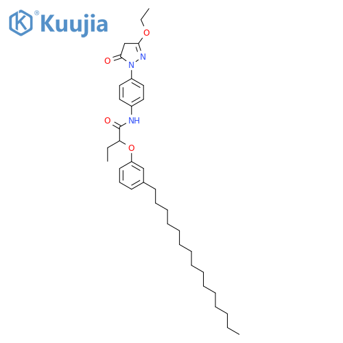 N-[4-(3-ethoxy-5-oxo-4,5-dihydro-1H-pyrazol-1-yl)phenyl]-2-(3-pentadecylphenoxy)butanamide structure
