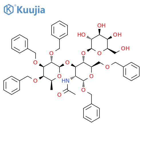 2-Acetamido-1,6-di-O-benzyl-3-O-(2,3,4-tri-O-benzyl-b-L-fucopyranosyl)-2-deoxy-4-O-(b-D-galactopyranosyl)-a-D-glucopyranoside structure