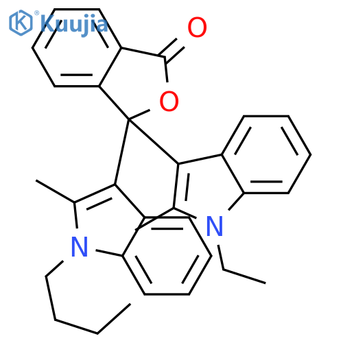 1(3H)-Isobenzofuranone,3-(1-butyl-2-methyl-1H-indol-3-yl)-3-(1-ethyl-2-methyl-1H-indol-3-yl)- structure