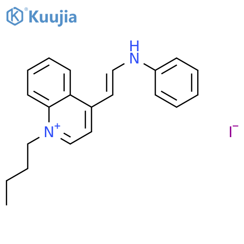 1-butyl-4-[(E)-2-(phenylamino)ethenyl]quinolinium iodide structure