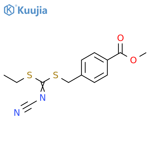Benzoic acid, 4-[[[(cyanoimino)(ethylthio)methyl]thio]methyl]-, methylester structure