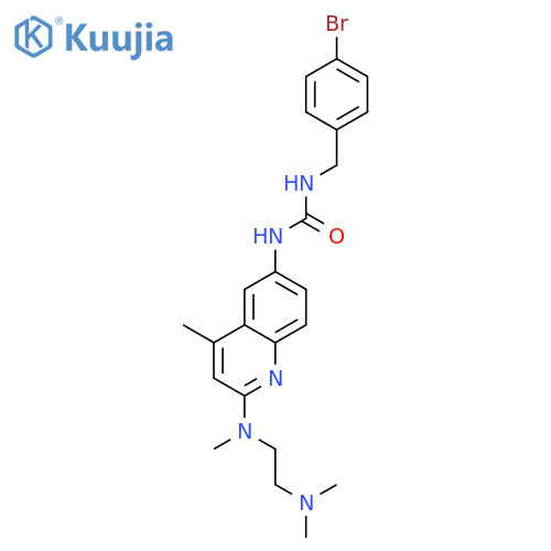 Urea,N-[(4-bromophenyl)methyl]-N'-[2-[[2-(dimethylamino)ethyl]methylamino]-4-methyl-6-quinolinyl]- structure