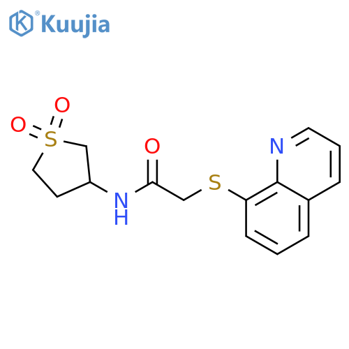 N-(1,1-dioxo-1lambda6-thiolan-3-yl)-2-(quinolin-8-ylsulfanyl)acetamide structure