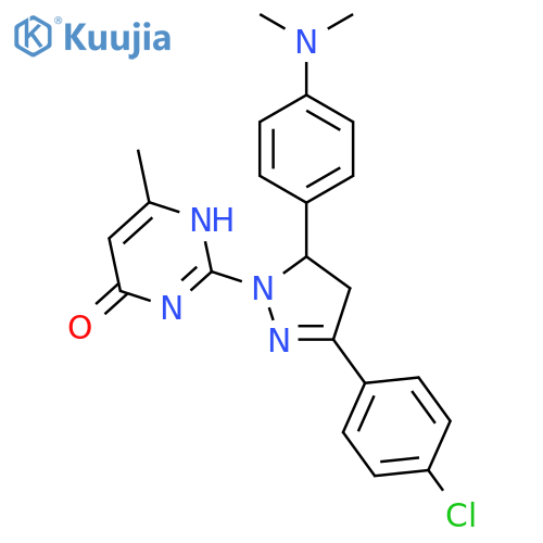 2-3-(4-chlorophenyl)-5-4-(dimethylamino)phenyl-4,5-dihydro-1H-pyrazol-1-yl-6-methylpyrimidin-4-ol structure