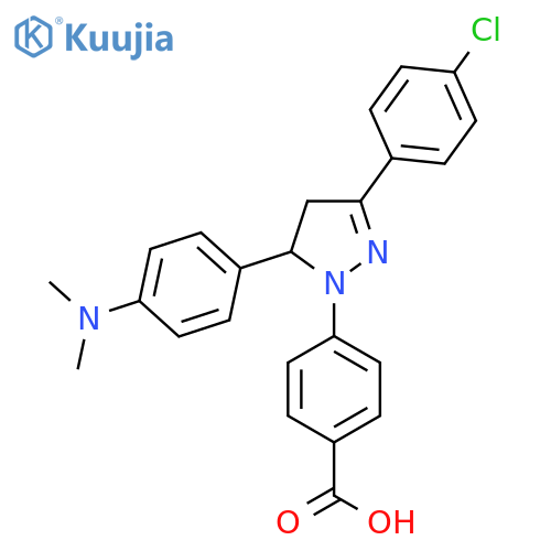4-3-(4-chlorophenyl)-5-4-(dimethylamino)phenyl-4,5-dihydro-1H-pyrazol-1-ylbenzoic acid structure