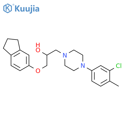 1-[4-(3-chloro-4-methylphenyl)piperazin-1-yl]-3-(2,3-dihydro-1H-inden-5-yloxy)propan-2-ol structure