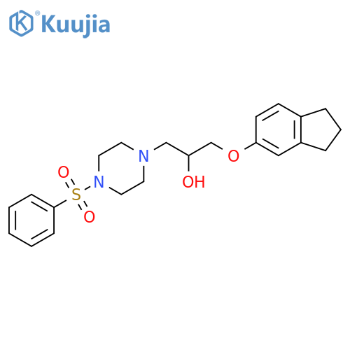 1-[4-(benzenesulfonyl)piperazin-1-yl]-3-(2,3-dihydro-1H-inden-5-yloxy)propan-2-ol structure