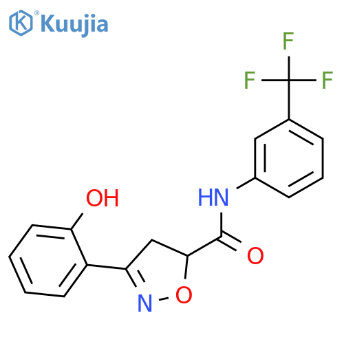 <br>3-(2-Hydroxy-phenyl)-4,5-dihydro-isoxazole-5-carboxylic acid (3-trifluorome thyl-phenyl)-amide structure