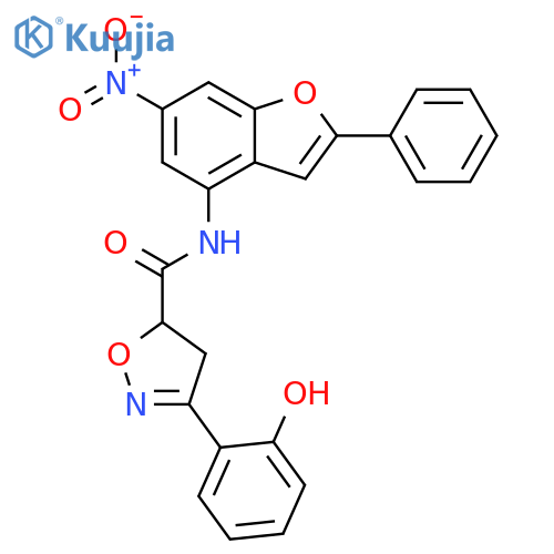 <br>3-(2-hydroxyphenyl)-N-(6-nitro-2-phenyl-1-benzofuran-4-yl)-4,5-dihydro-5-is oxazolecarboxamide structure