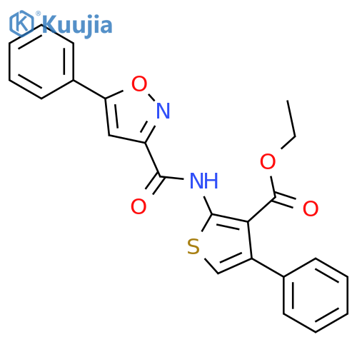 ethyl 4-phenyl-2-(5-phenyl-1,2-oxazole-3-amido)thiophene-3-carboxylate structure