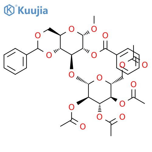 Methyl 4,6-Di-O-benzylidene-2-O-benzoyl-3-O-(2,3,4,6-tetra-O-acetyl-beta-D-glucopyranosid)-alpha-D-glucopyranoside structure
