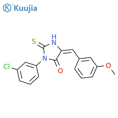 (5Z)-3-(3-chlorophenyl)-5-[(3-methoxyphenyl)methylidene]-2-thioxoimidazolidin-4-one structure