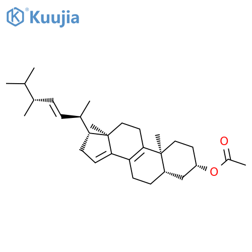 Ergosta-8,14,22-trien-3-ol, acetate, (3b,5a,22E)- structure