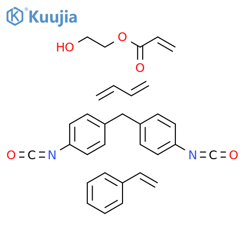 2-Propenoicacid,2-hydroxyethylester,reactionproductswith3-carboxy-1-cyano-1-methylpropyl-terminatedbutadiene-styrenepolymerand1,1'-methylenebis[4-isocyanatobenzene] structure