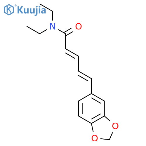 (2E,4E)-5-(1,3-benzodioxol-5-yl)-N,N-diethylpenta-2,4-dienamide structure