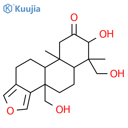 Phenanthro[1,2-c]furan-8(4H)-one,3b,5,5a,6,7,9,9a,9b,10,11-decahydro-7-hydroxy-3b,6-bis(hydroxymethyl)-6,9a-dimethyl-,(3bS,5aR,6S,7S,9aR,9bR)- (9CI) structure