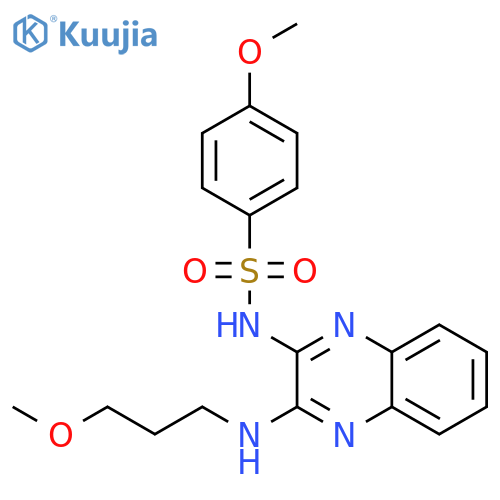 4-methoxy-N-{3-(3-methoxypropyl)aminoquinoxalin-2-yl}benzene-1-sulfonamide structure