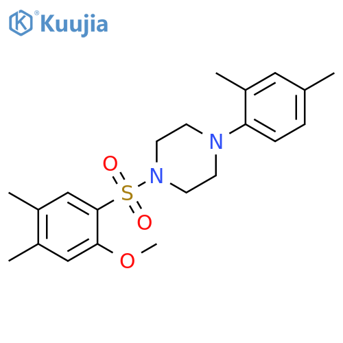 1-(2,4-dimethylphenyl)-4-(2-methoxy-4,5-dimethylbenzenesulfonyl)piperazine structure