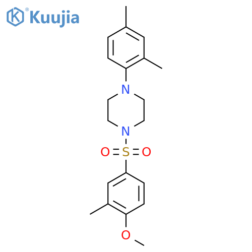 1-(2,4-dimethylphenyl)-4-(4-methoxy-3-methylbenzenesulfonyl)piperazine structure