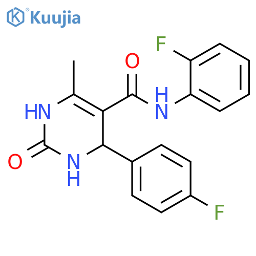 N-(2-fluorophenyl)-4-(4-fluorophenyl)-6-methyl-2-oxo-1,2,3,4-tetrahydropyrimidine-5-carboxamide structure