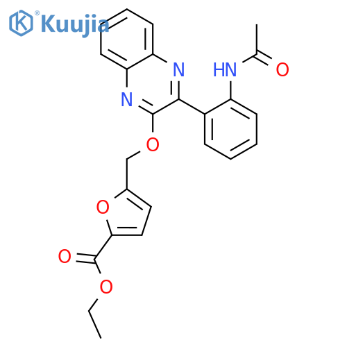 <br>5-[3-(2-Acetylamino-phenyl)-quinoxalin-2-yloxymethyl]-furan-2-carboxylic ac id ethyl ester structure