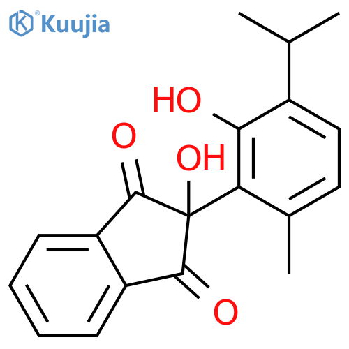 2-hydroxy-2-[2-hydroxy-6-methyl-3-(1-methylethyl)phenyl]-1H-indene-1,3(2H)-dione structure